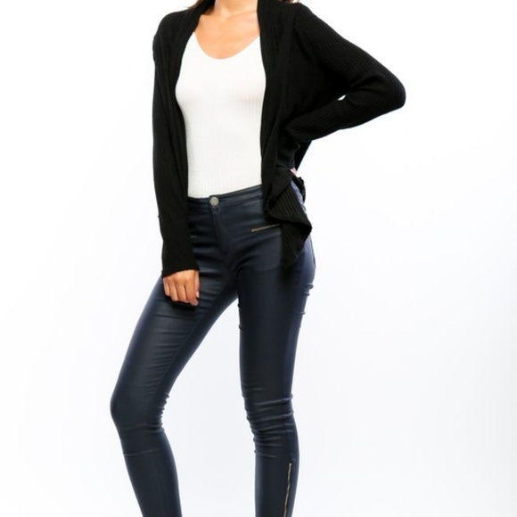 NEW Ribbed Cardigan | Black - Picture 5 of 5